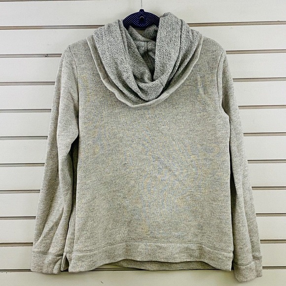 Womens M J.Crew Funnel Neck Sweatshirt Heather Gray Pullover Front Pocket #E0820 - Picture 4 of 6